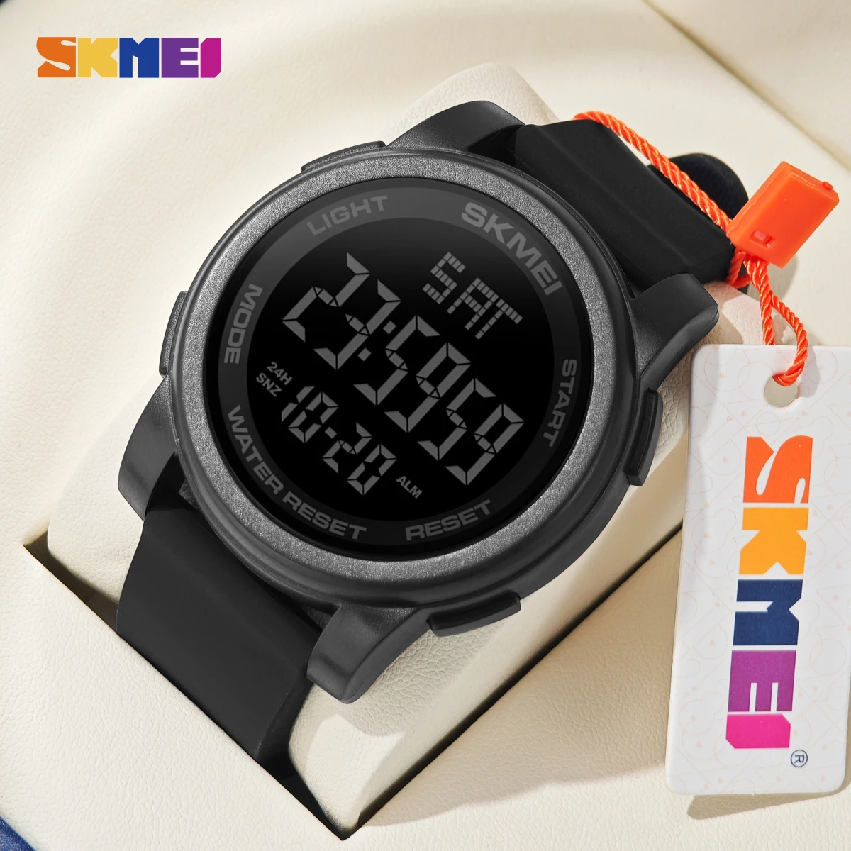 

SKMEI Многофункциональные спортивные часы с подсветкой и обратным отсчетом для мужчин и женщин, будильник, 5 бар, водонепроницаемые цифровые электронные наручные часы