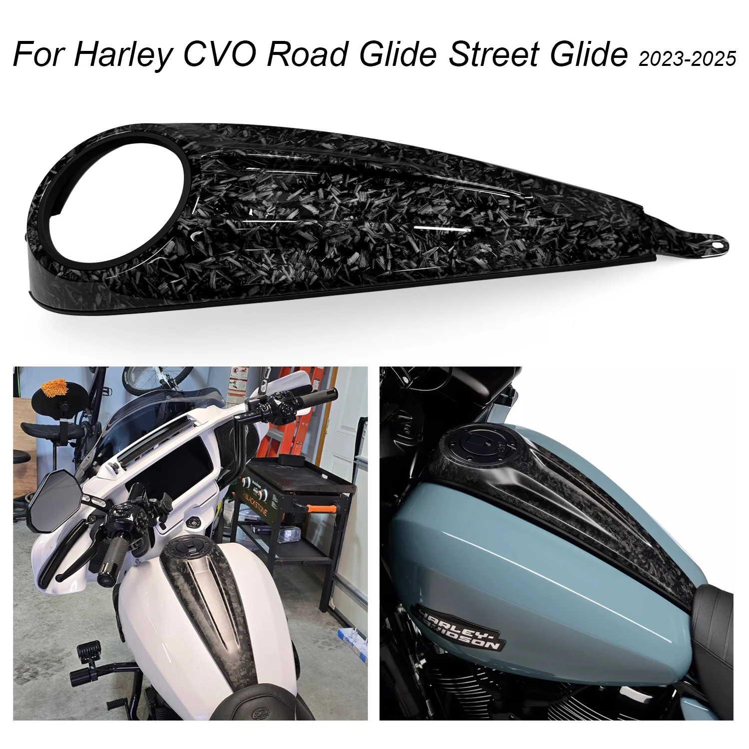 

Fit For Harley Touring CVO Street Glide Road Glide FLTRXSE 2023-2025 Motorcycle Fuel Tank Carbon Gas Fuel Tank Cover ABS Plastic