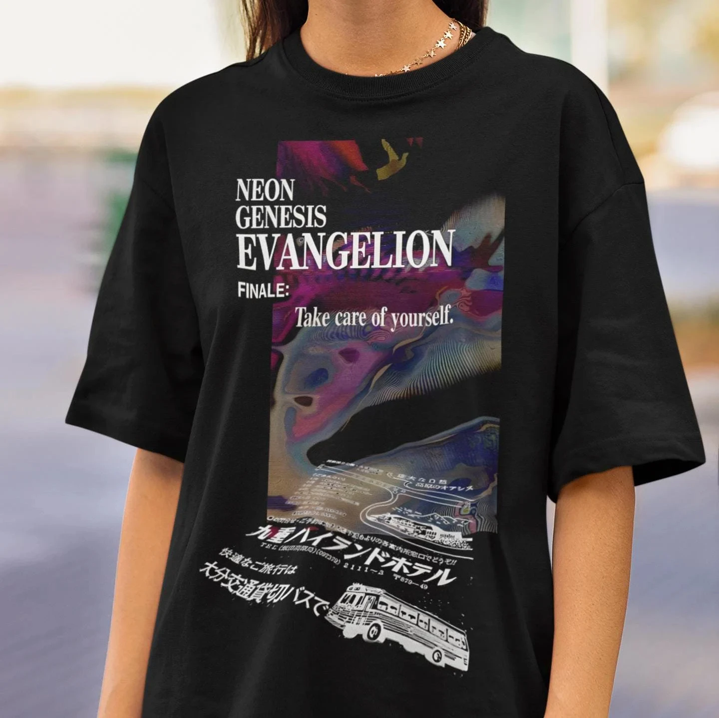 Anime T-Shirt Eva Manga Shirt Misato Katsuragi Japanischer Stil Otaku Neon Genesis Geschenk T-Shirt Kleidung Kurzarm-Shirt Unisex