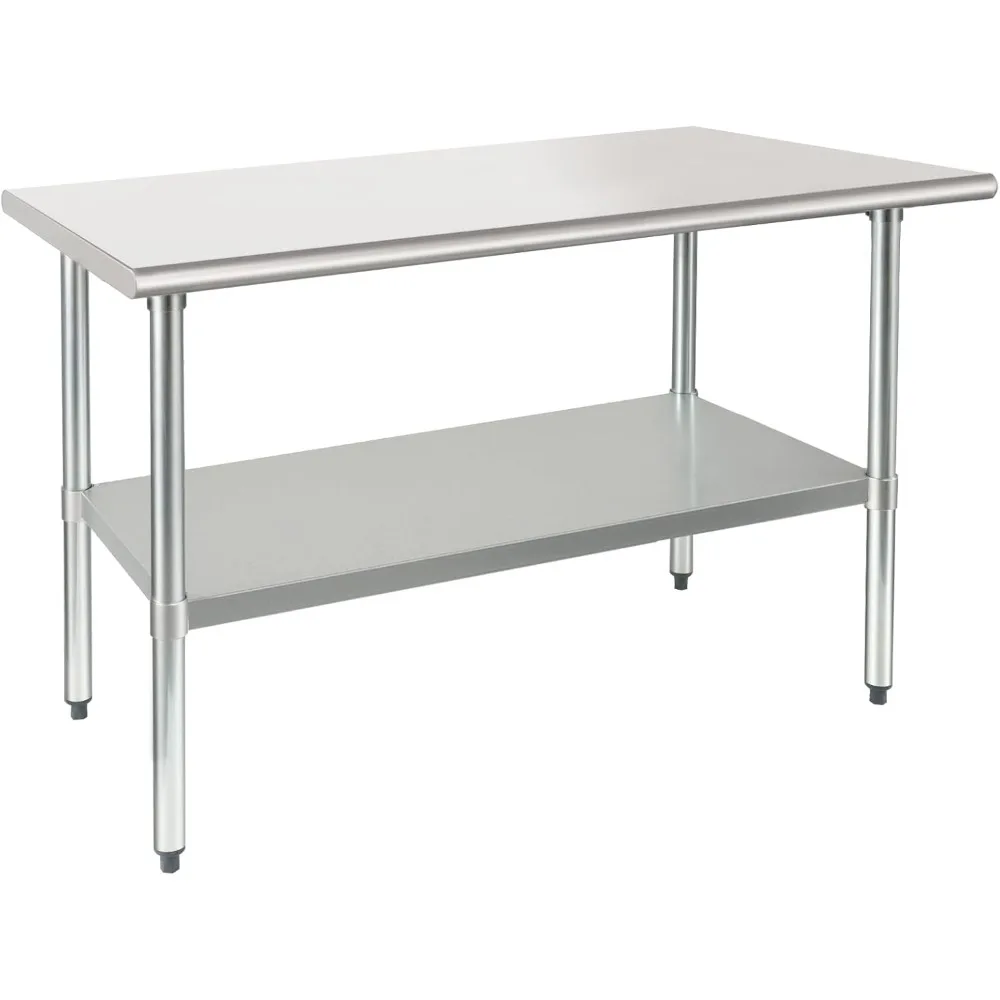 

Стол из нержавеющей стали 30X48 дюймов с подложкой и оцинкованными ножками. Прочный коммерческий рабочий стол NSF для Res.