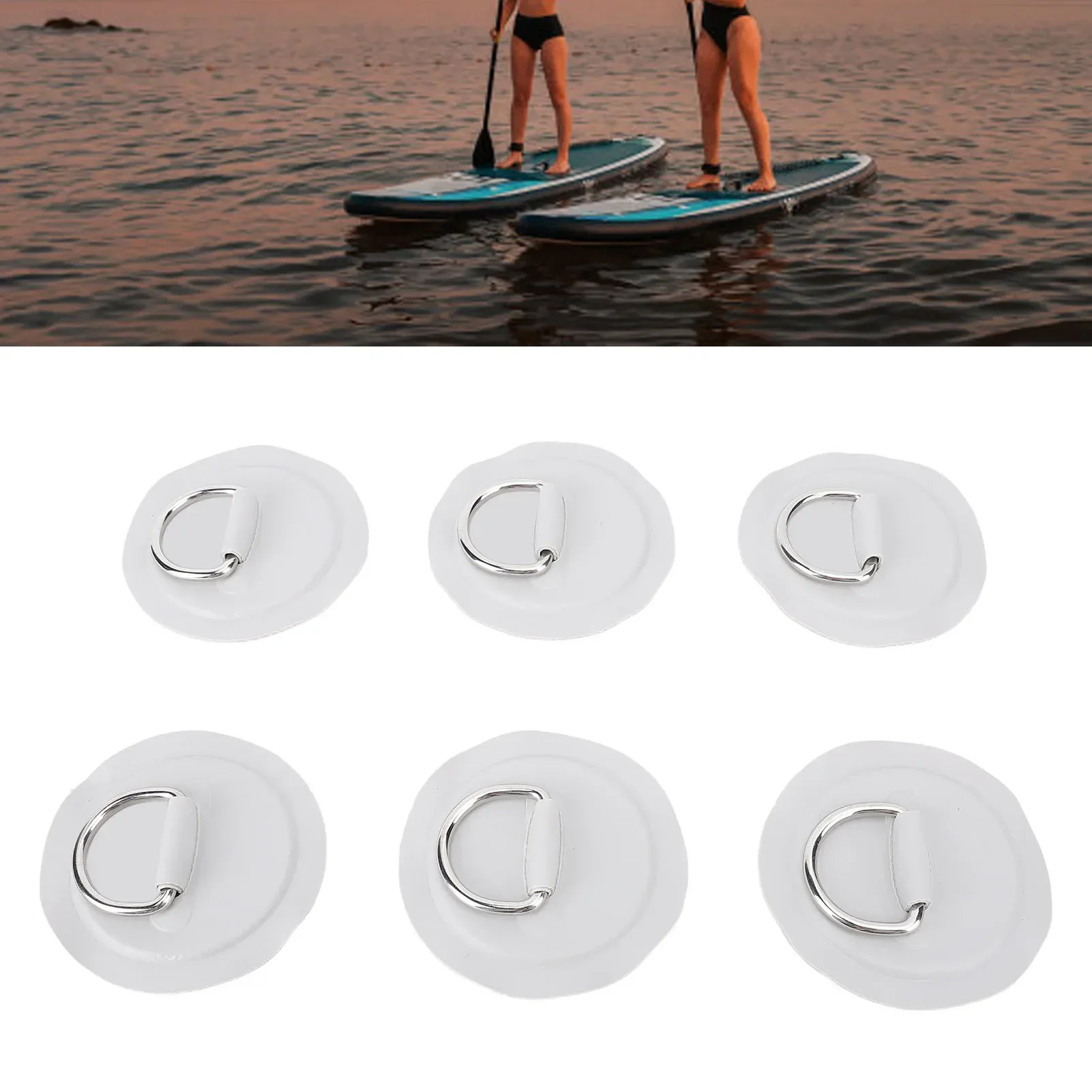 

6 шт., комплект D-образных колец из нержавеющей стали, ПВХ, доска для серфинга, D-кольца с веревочными крючками для каяка, надувной лодки, каноэ