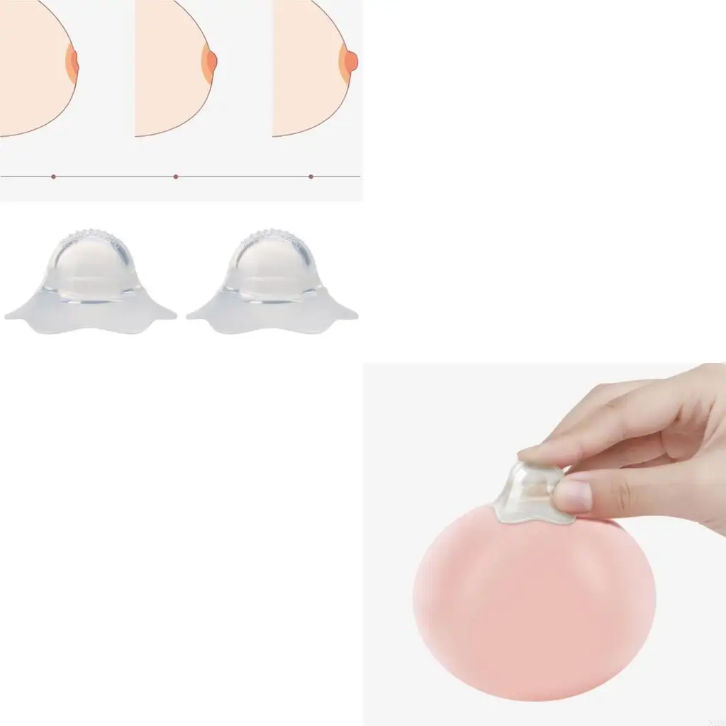 

2pcs/pair для нано-серебряного силиконового соска корректор соска лепестков в форме экстрактора в форме носимы