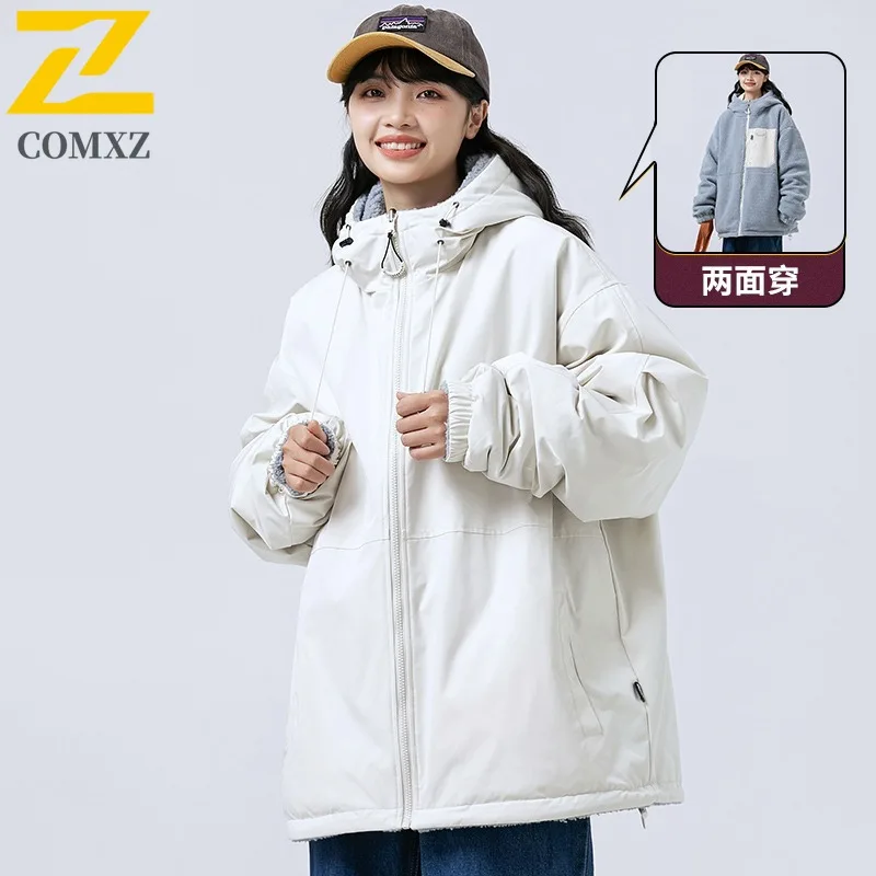 سترة رجالية مملوءة بقلنسوة مميزة من COMXZ 2025 سترة سميكة ودافئة للتسلق في الهواء الطلق سترة واقية جديدة للشتاء #5