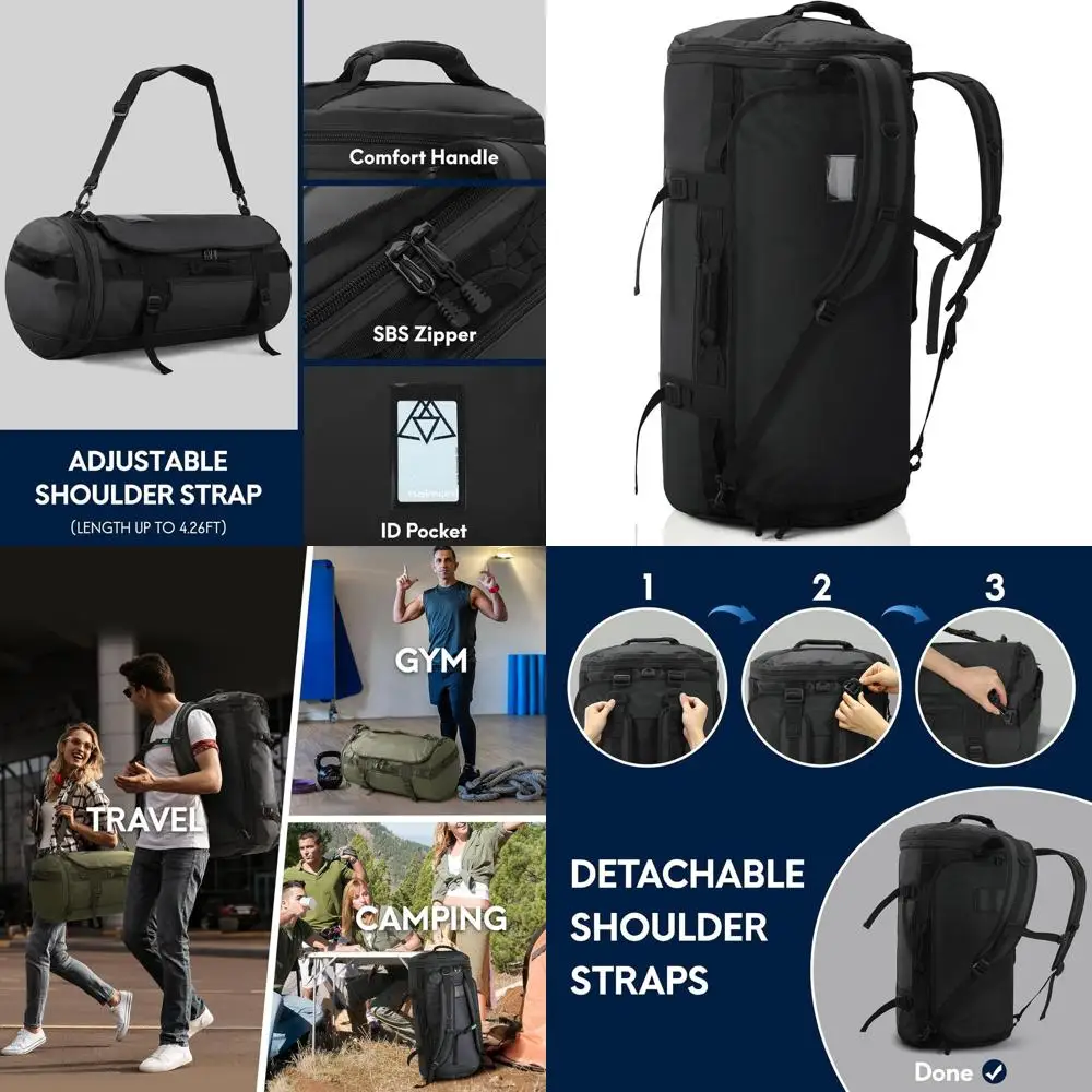 

Large 90L Waterproof Travel Backpack with Shoe Compartment and Padded Shoulder Straps for Men