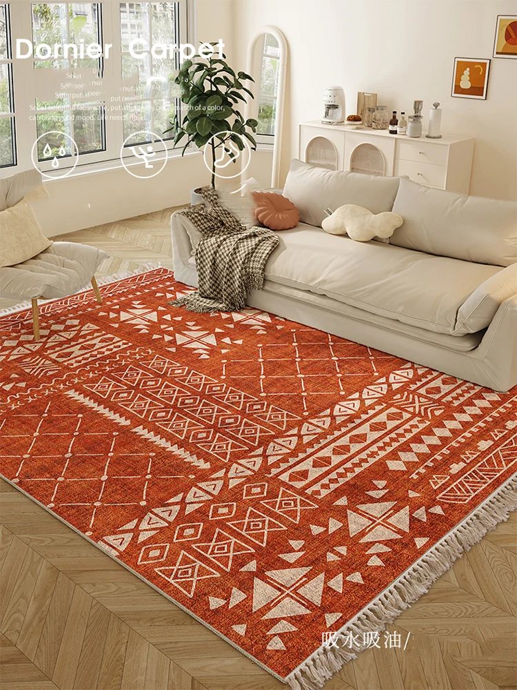 Home American Area Rug Tassel Retro Art Carpets for Living Room Anti-Slip Bedroom Floor Mat Tapetes De Sala Persian Rugs