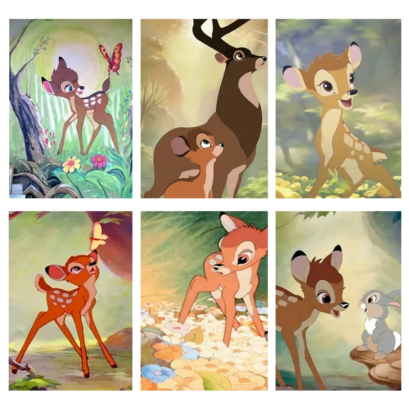 DIY Disney Diamond Painting Disney Cartoon Bambi Diamond Embroidery Cross Stitch Set Living Room Bedroom Modern Home Decor