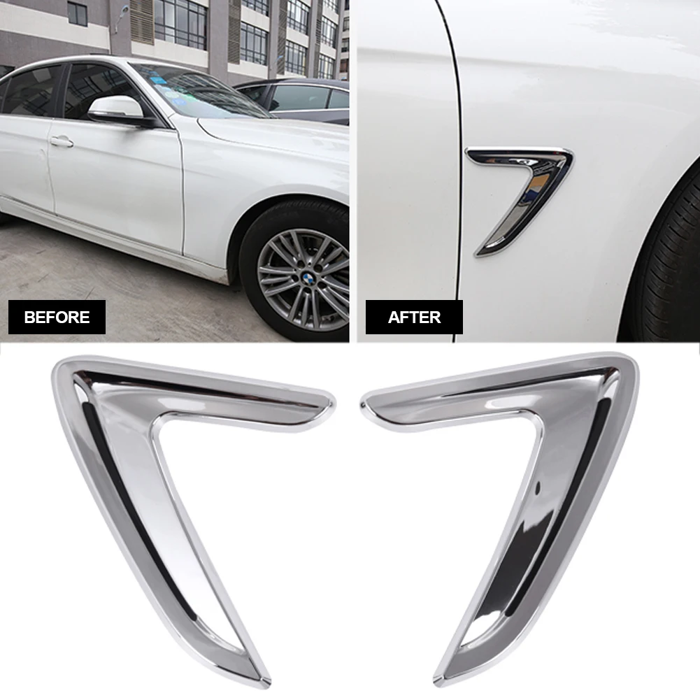 

2pcs For BMW 3 Series F30 2013 - 2018 Car Side Wing Air Flow Fender Grill Outlet Intake Vent Trim High Quality ABS
