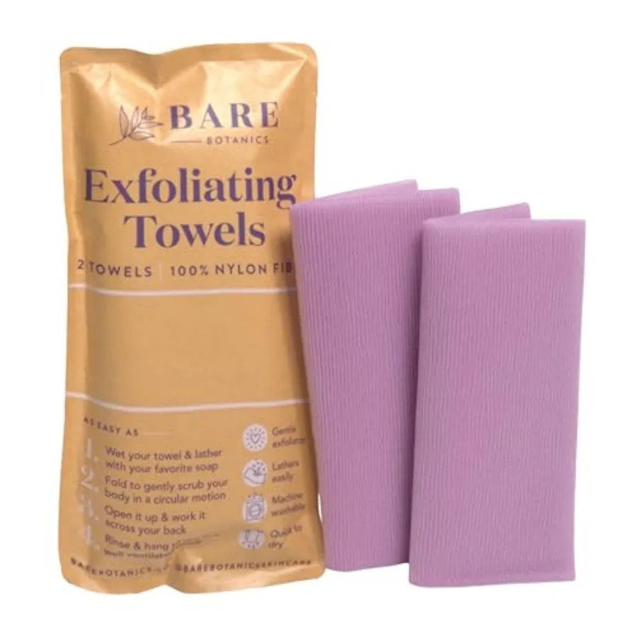 2 Pack Heavy-Duty Exfoliating Shower Towels - 36