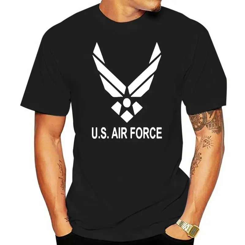 cotton New Arrival Men'S Fashion USAF US AIR FORCE Black t-shirt size S-5XL T Shirt summer fashion new black tee-shirt sbz6052