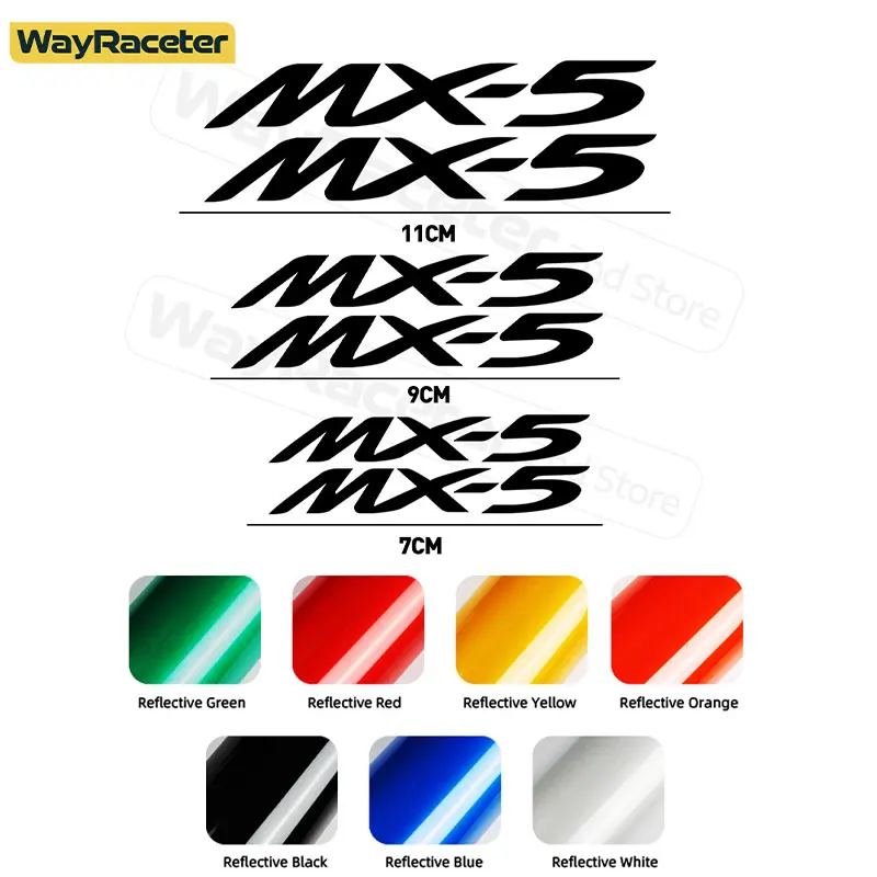 6 Pcs Car Brake Caliper Sticker High Temperature Waterproof Reflective Decal For Mazda MX5 MX-5 Miata NA NB NC ND Accessories