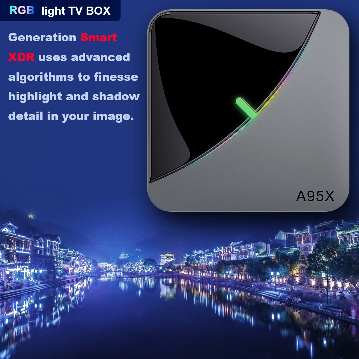 Imagem -04 - Amlogic S905x3 Rgb Luz Inteligente Caixa de tv Android Media Player Dual Wifi 4k Bt5.0 A95x f3 Air Conjunto Top Box A95xf3