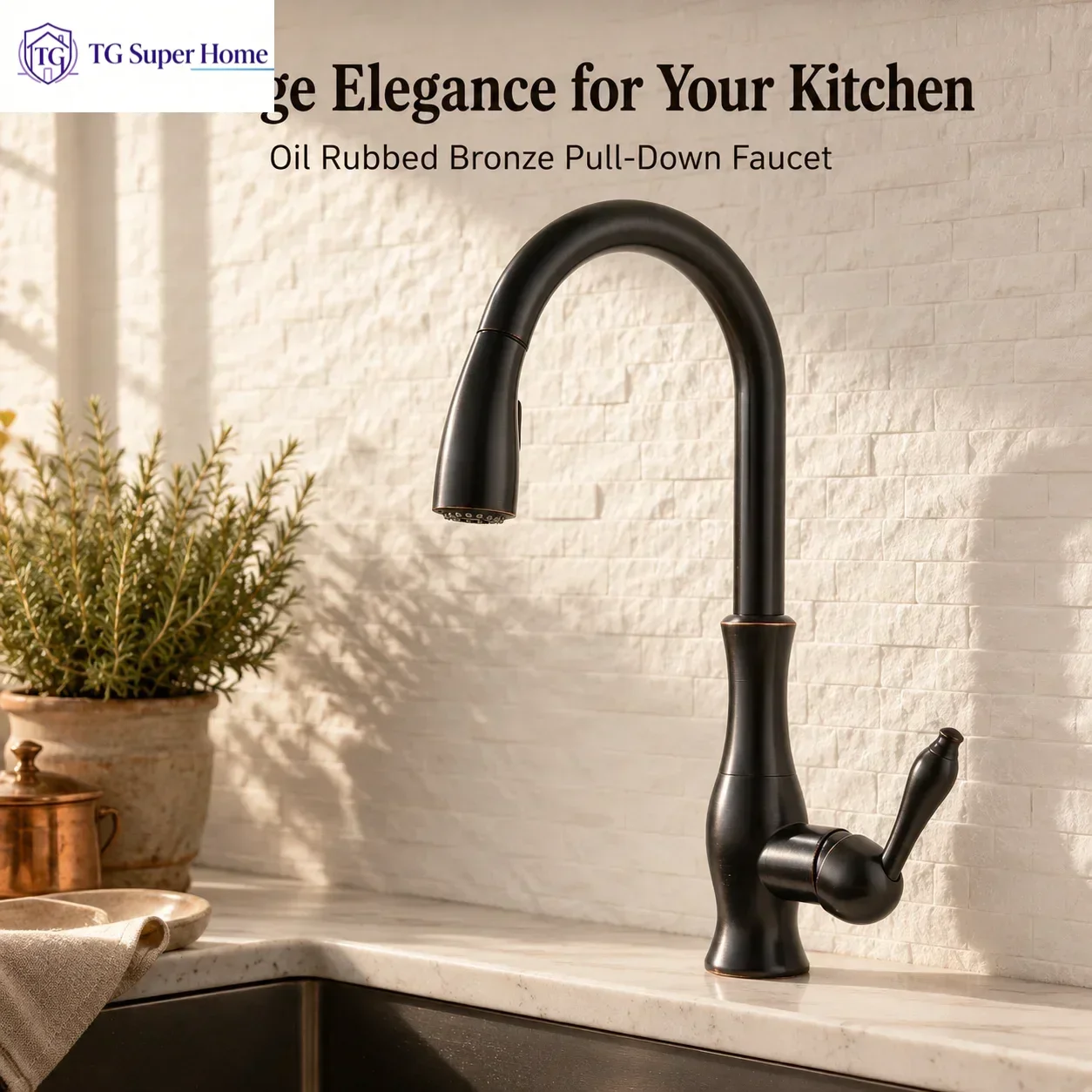 Black Antique Copper Pull-Out Kitchen Sink Faucet with Multiple Water Outlet Modes, Made of Brass Material with a Single Handle
