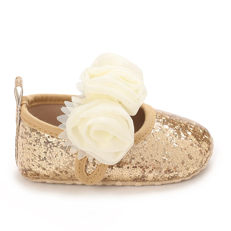 Fiori carini Scarpe da principessa per bambina 0-1 anni Scarpe da ginnastica casual con fiocco antiscivolo Primavera Bambino con suola morbida Primi