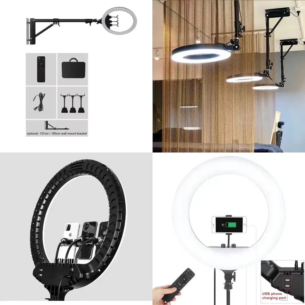Barber Shop Hair Ceiling Hanging Lamps 18 21 Inch Wall Bracket Light Ring for & Personal Care