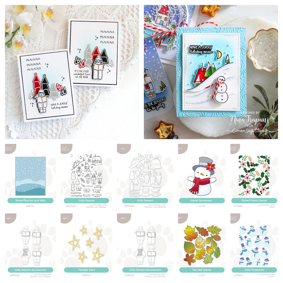 2026 New Snow Flurries and Hills Metal Cutting Dies Clear Stamps Stencil DIY Scrapbooking Decorative Embossing Christmas Card