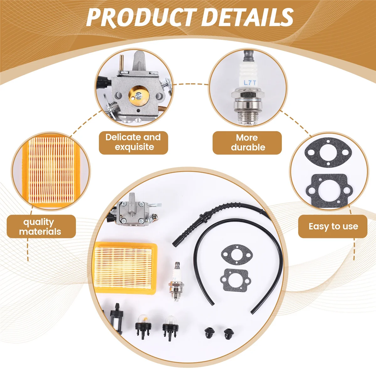 Carburetor Air Filter Bulb Fuel Repower Kit Fit for Stihl FS120 FS200 FS250 FS300 FS350 FR450 String Trimmer HOT