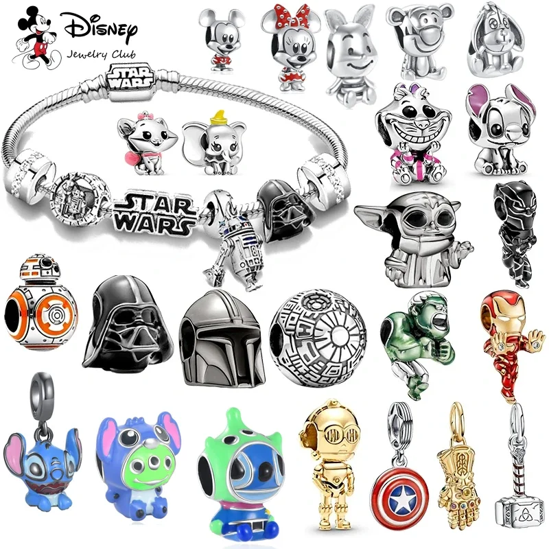 MINSO Disney Stitch Rescuer Star Charms Wars Beads For Original Pandora 925 sterling silver Bracelet Necklace For Women Jewelry