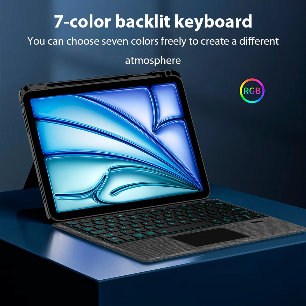 Magic Keyboard Case pour ISub Pro 11, 13 In Figure 2024, ISub Air 11, 13 In, M2, Smart Bluetooth, Clavier sans fil, Rétro-éclairage