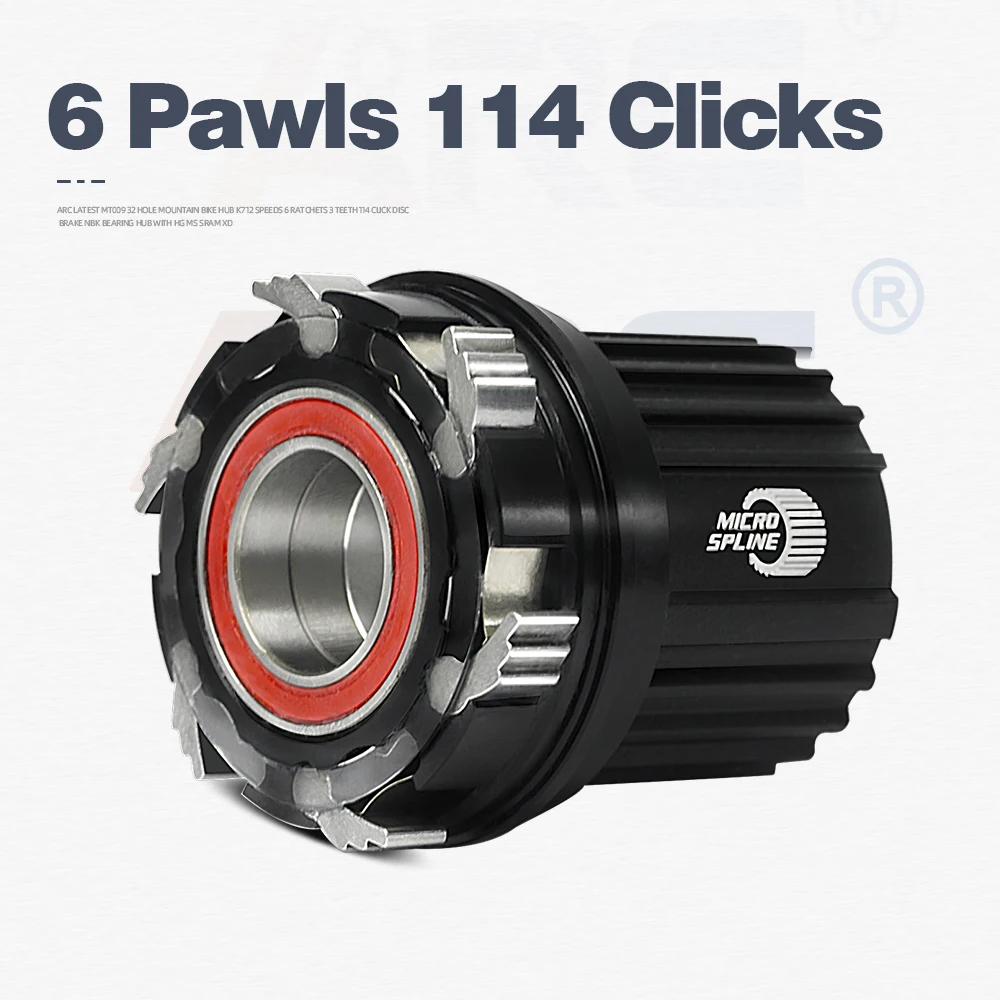 قوس تحمل محور 6 Pawls 28 32 36 ثقوب QR من خلال المحور الدراجة الجبلية MTB محور الأمامي والخلفي 10x135 12x142 9x100 15x100 ل HG MS XD