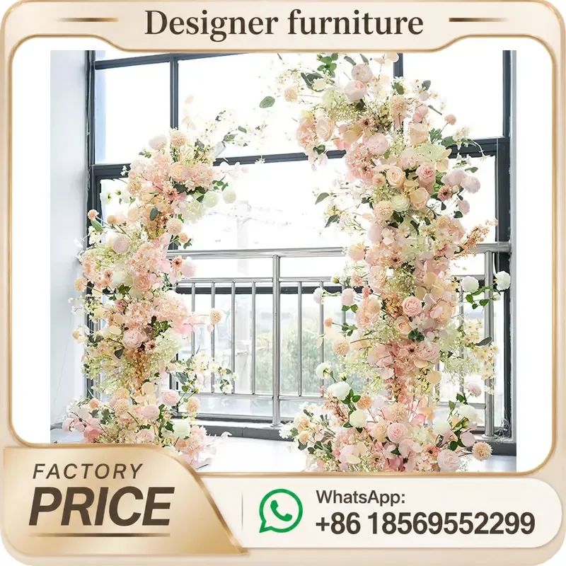 Custom Silk Wedding Centerpieces White Pink Artificial Flowers For Indoor Ceremony Decoration Arch Arrangement