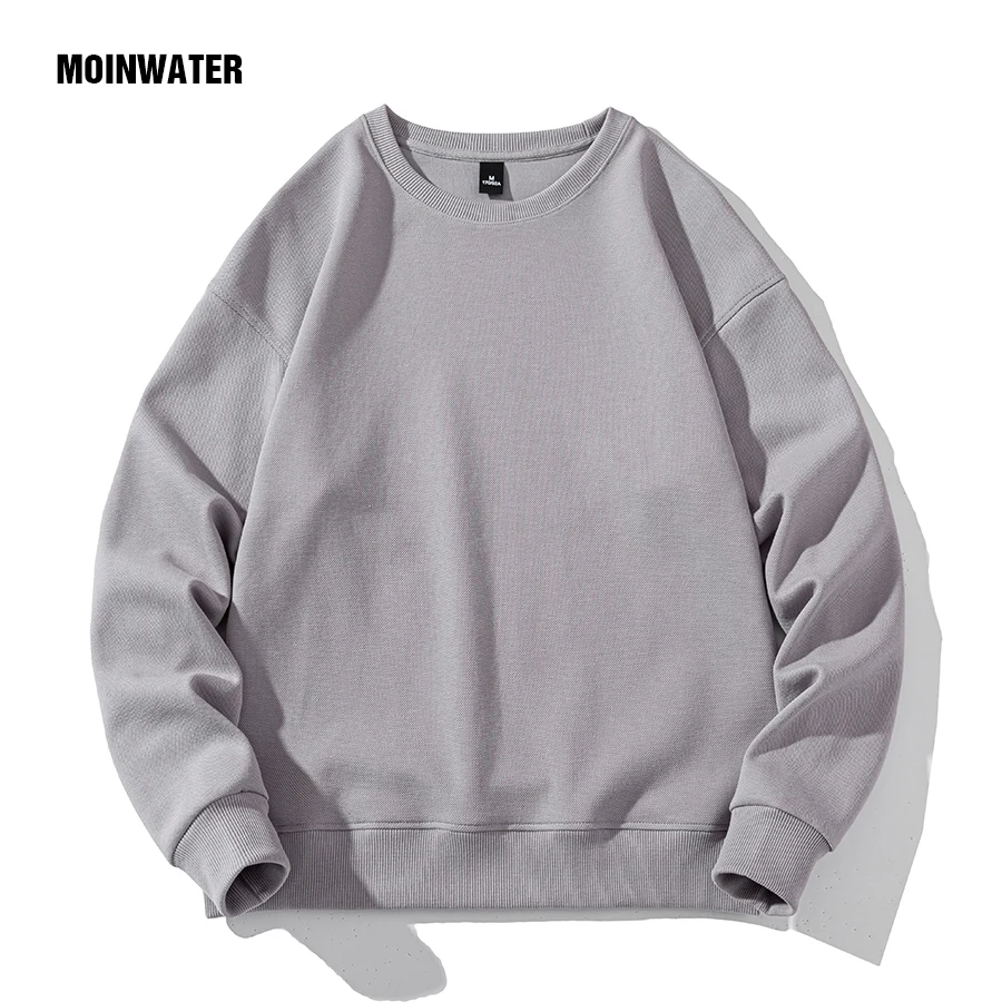 MOINWATER Men Oversized Sweatshirts Male Light Green Casual Fashion Solid Hoodie Sporty Simple Tops for Spring Autumn MMH2303