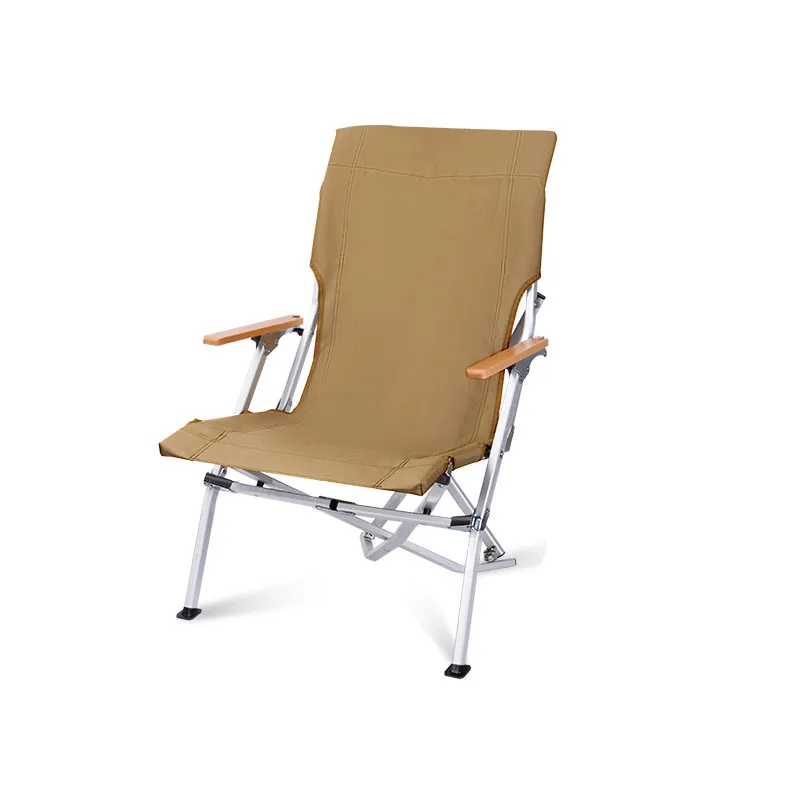 for Wholesale High-Back Portable Aluminum Alloy Beach Chair Customizable Logo Oxford Fabric Foldable Picnic & Camping