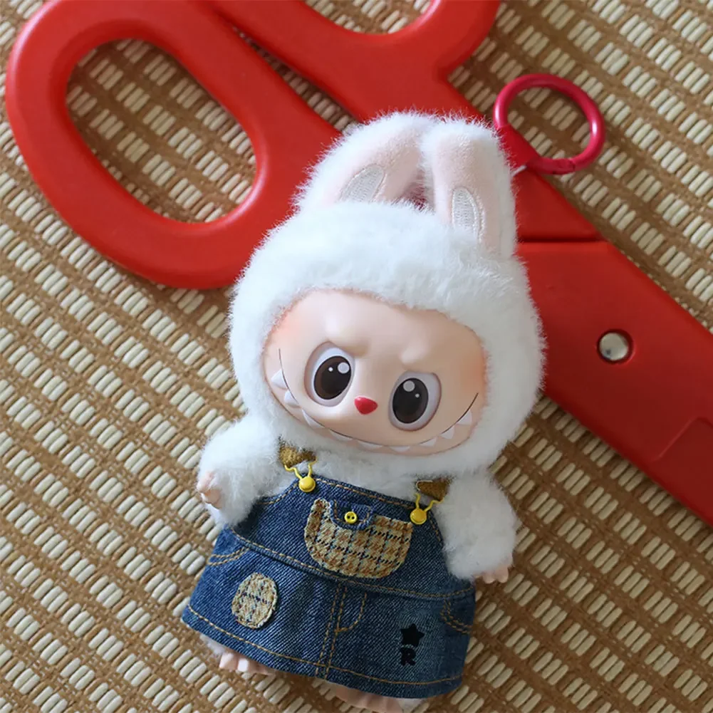 Mini Patch shoulder strap Dress Clothes For 17cm Labubu Clothing Dolls Accessories Cute Decoration