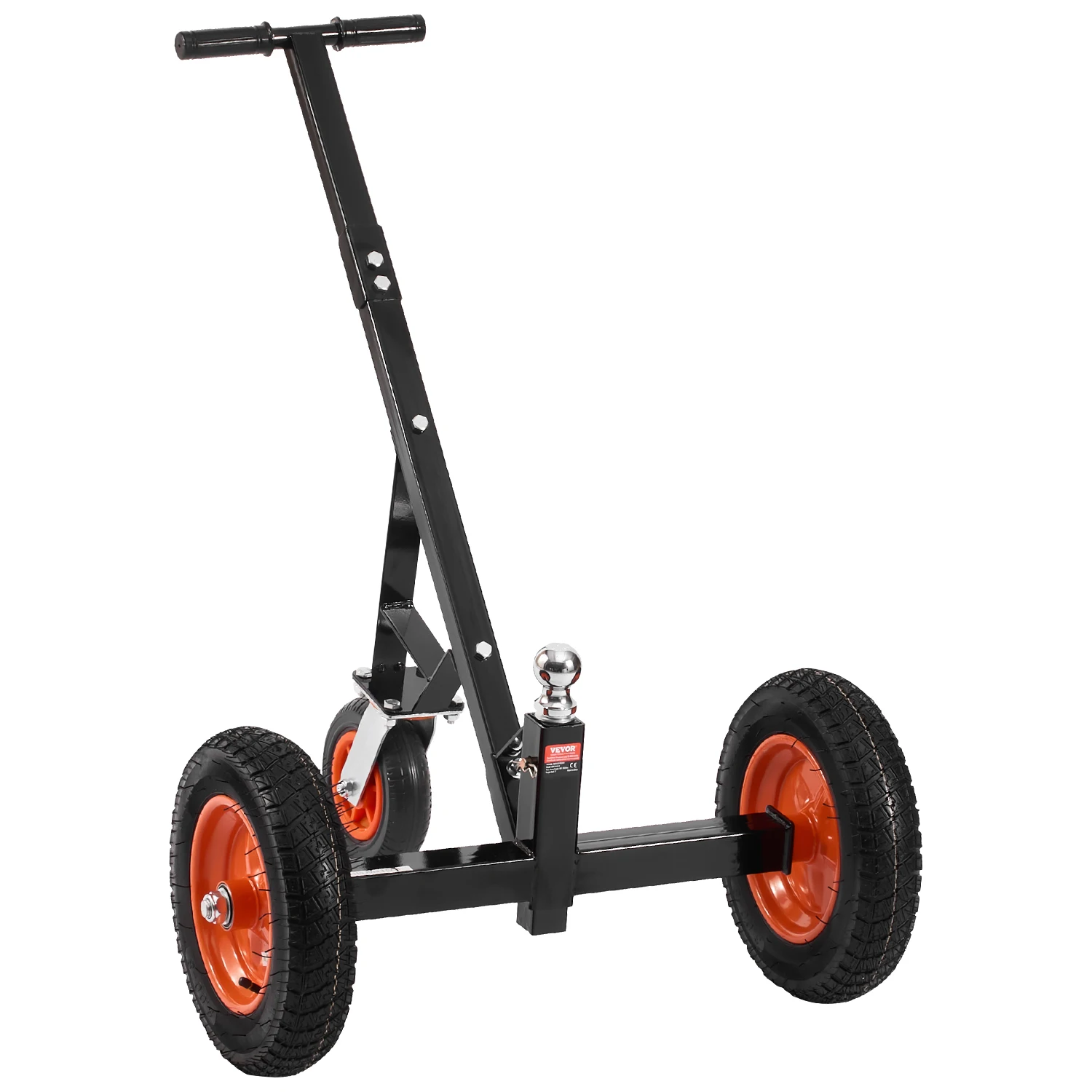 VEVOR Plataforma para Remolque, Capacidad de Peso de 454 kg, Carrito de Acero al Carbono de Ajustable en Altura de 425 mm y 560 mm, Bola de 50,8 mm, Neumáticos de 355,6 mm, para Mover Remolques