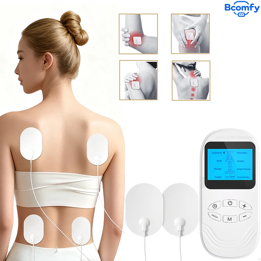 

EMS Pulse Electric Muscle Stimulator 8 Modes Muscle Massager for Back Neck Body Relaxation Electrode Massage Pads Use at Home
