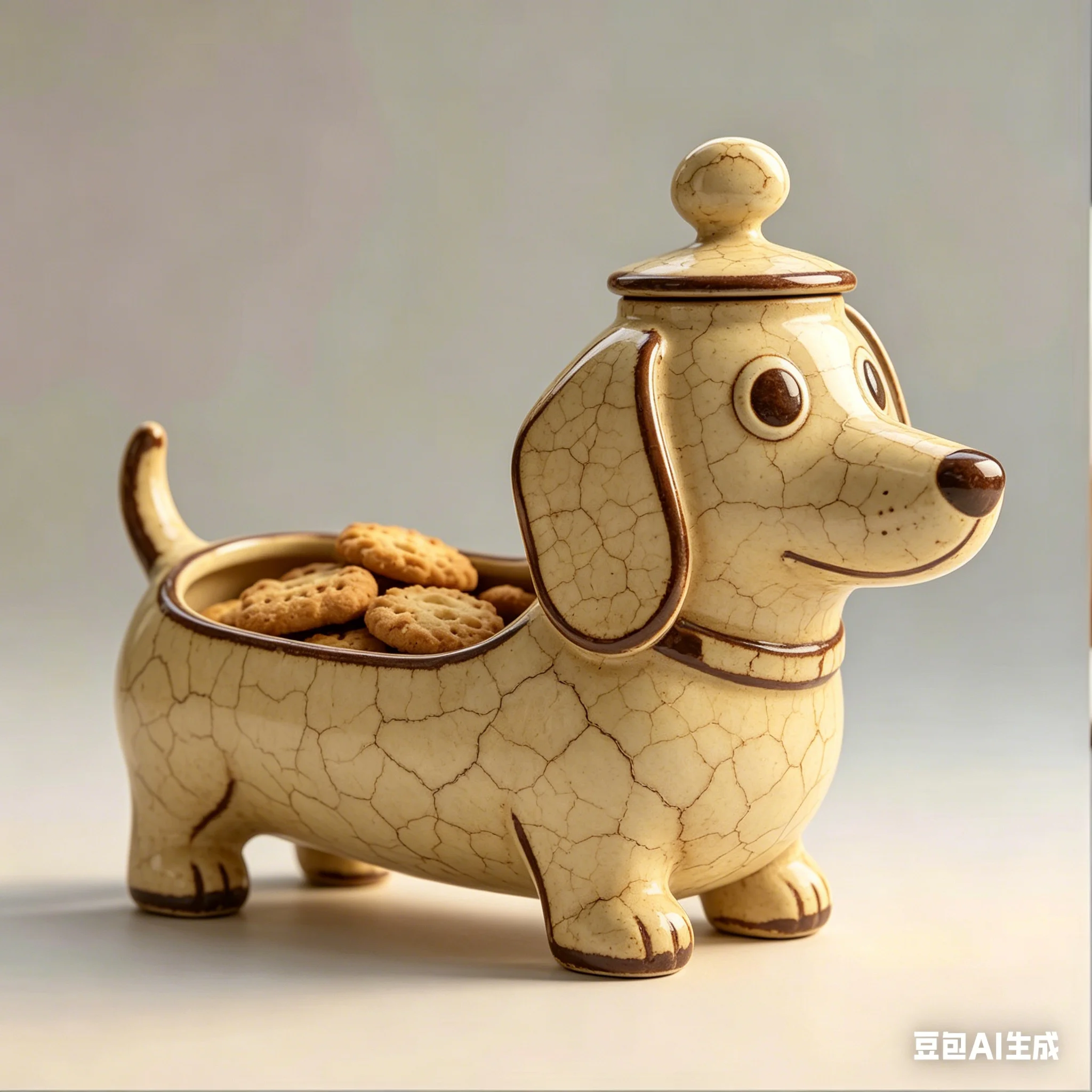 Dog Shaped Clear Airtight Treat Jar Pet Food Storage Container for Biscuits Snacks Candies Kitchen Organizer Box