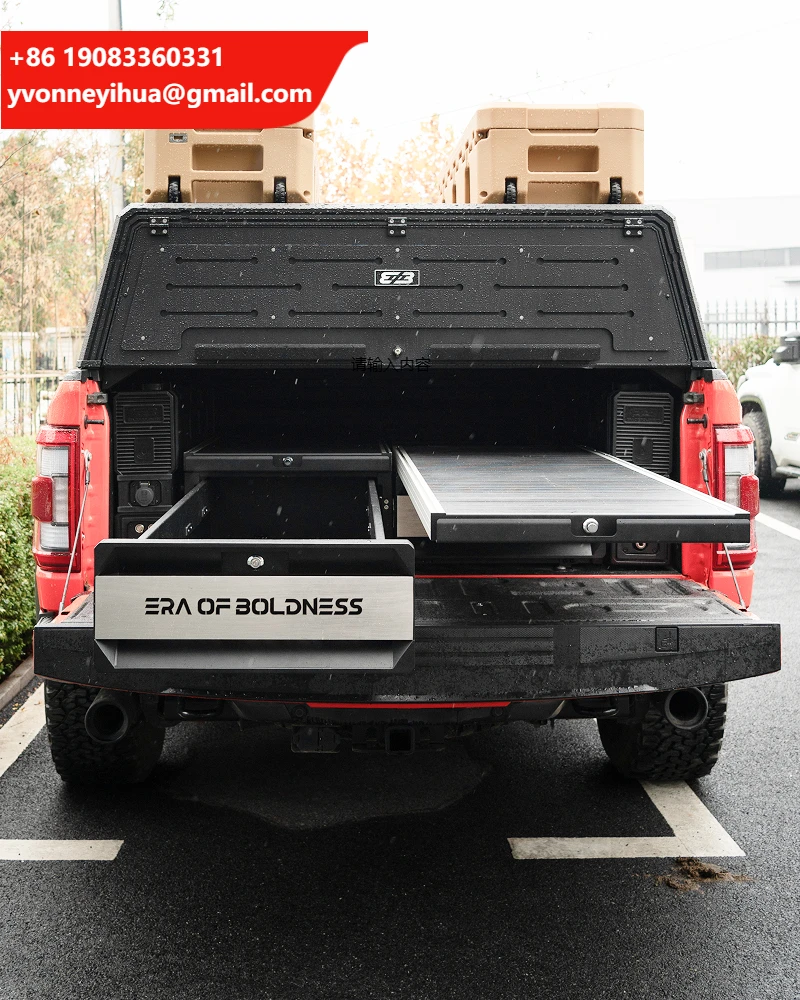 

Aluminum Pickup Truck Drawer Pickup Pull Out Storage Box For Offroad