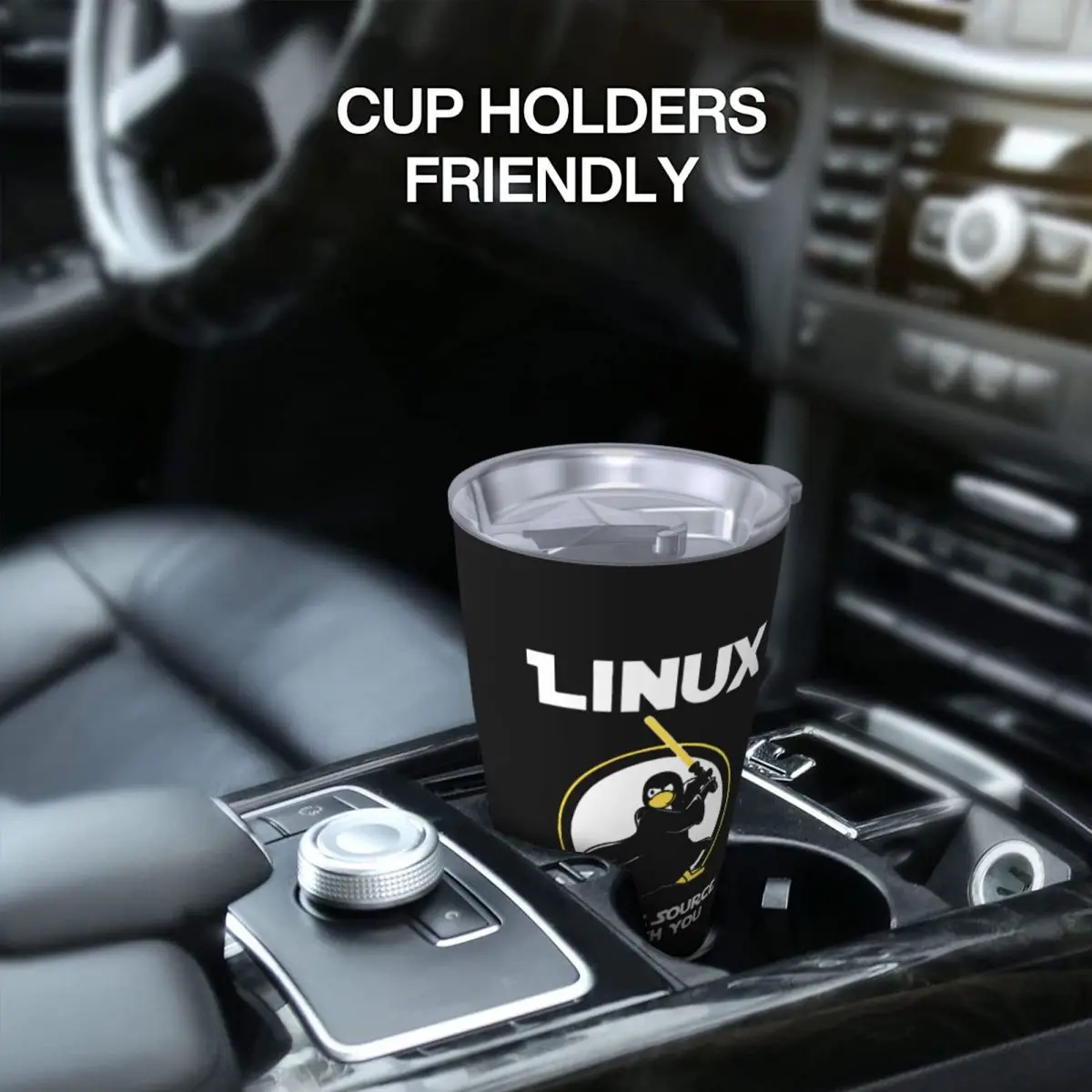 Linux May Source Tumbler Vacuum Insulated Penguin Programmer Developer Nerd Coffee Cups with Lid Straw Car Mugs Water Bottle