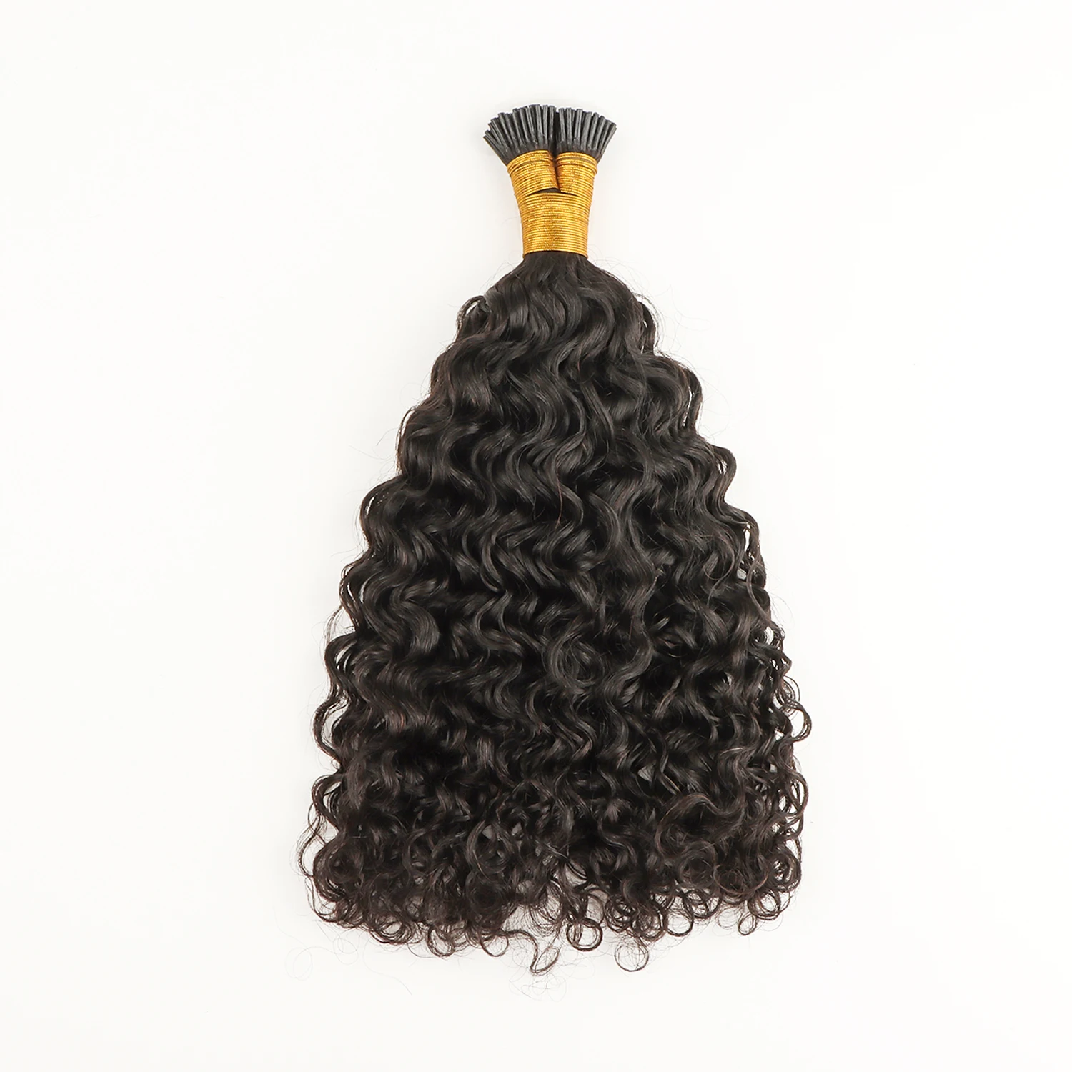 AHVAST I-tip hair extension 100g deep curly natural black virgin brazillian human hair bundles for braids