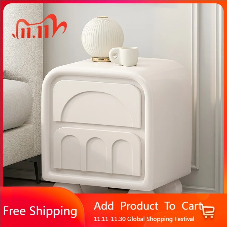 Cute Korea Bedside Table Bedroom Nordic Storage Drawers Small Nightstand Wood White Librero Mesitas De Noche Unique Furniture