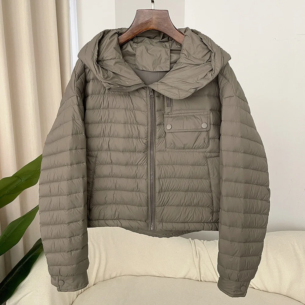 2024 Ladies New Fashion Spring and Autumn Light Down Jacket Warm Down Jacket White Duck Down Jacket European Casual Wear Ladies