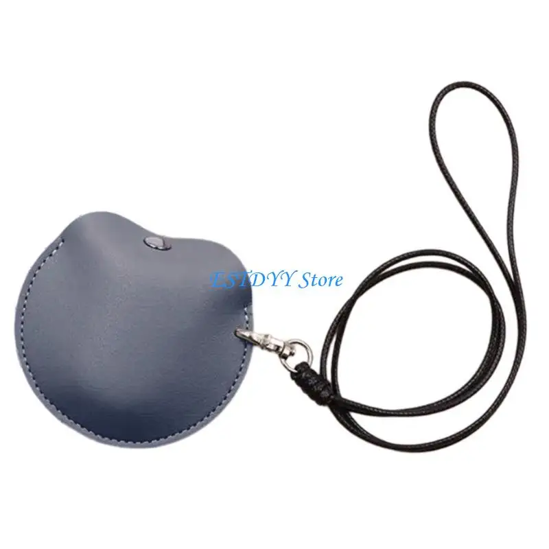 G6DE Hanging Neck Mini Earphone Pouches Portable Earphone Storage Bag Mini Leather Pendant Box Small Earphone Carrying Case