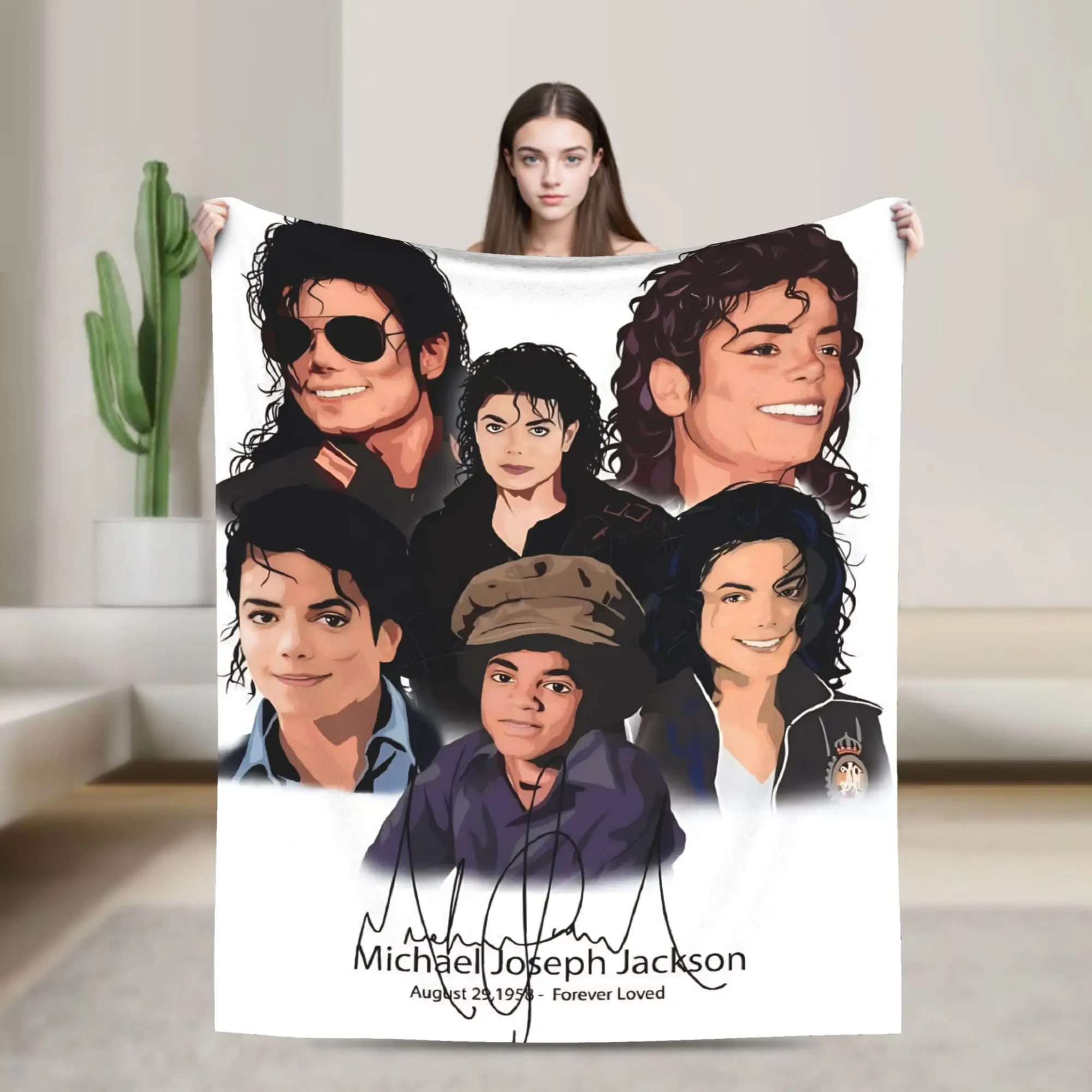 Dancer Michael Jackson Thriller Musician Blanket King of Pop Music Moonwalker Decorative Flannel Throw Blanket For Bedspread