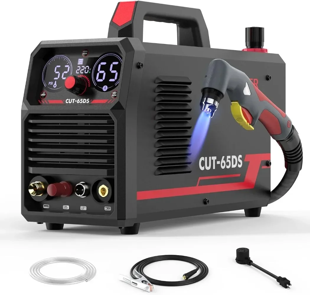 Plasma Cutting Machine 65Amp Non-High Frequency Non-Touch Arc Digital Screen Display DC Inverter 110/220V Dual Voltage Blowback