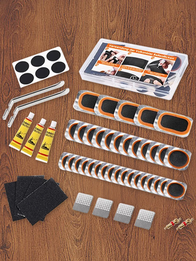 AliExpress 1-5SET Bike Bicycle Tire Repair Kit Rubber Inner Tube Patching MTB Inner Tire No-glue Adhesive Quick Dry Repair Tool Set