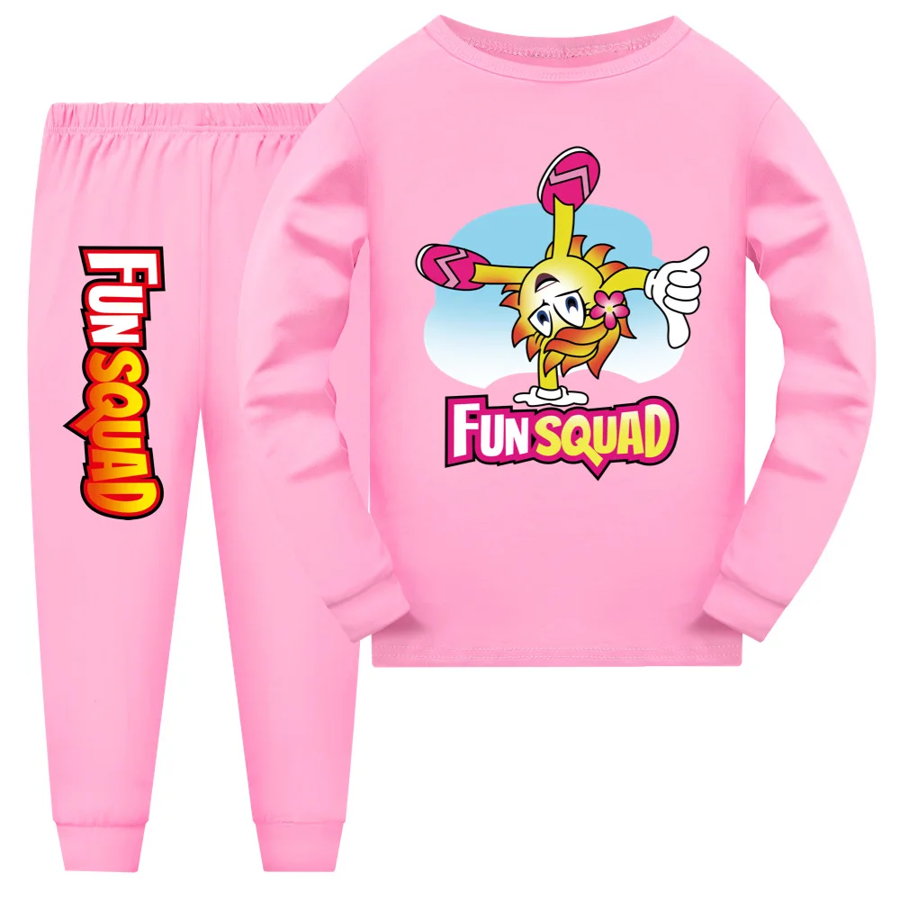 Fun Squad Gaming New Teens Girl Pajamas Long Sleeve Children's Clothing Sleepwear Cotton Pyjamas Sets For Kids 4 6 8 10 12 14 Y