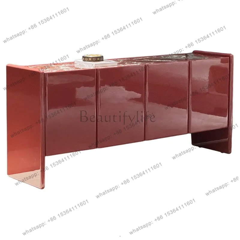 Italian light luxury natural marble porch cabinet modern simple dining side entry decorative side cabinet