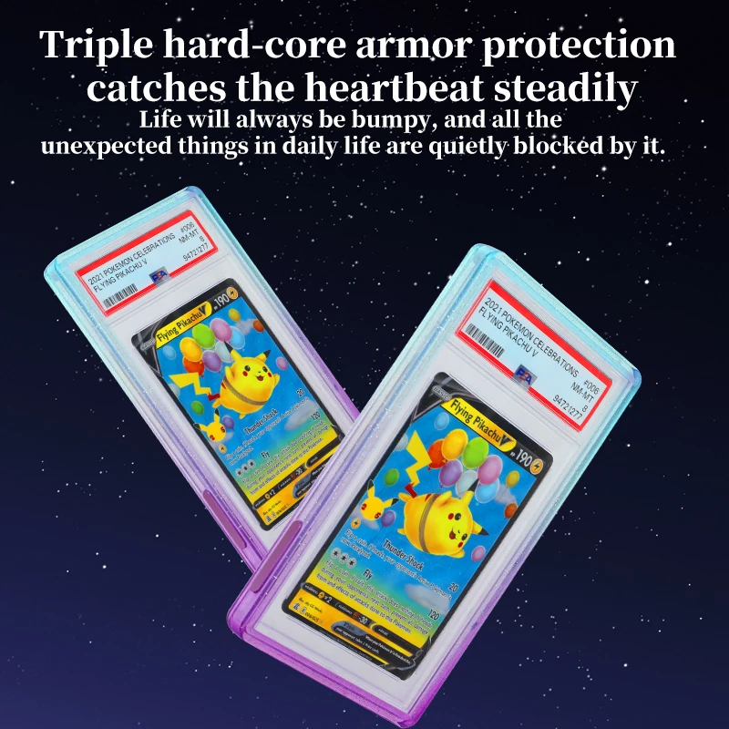 For PSA 35PT CGC Graded Card Protector Case, Shockproof Bumper Full TPU Cover Sleeve for Pokemon Sports Trading Cards