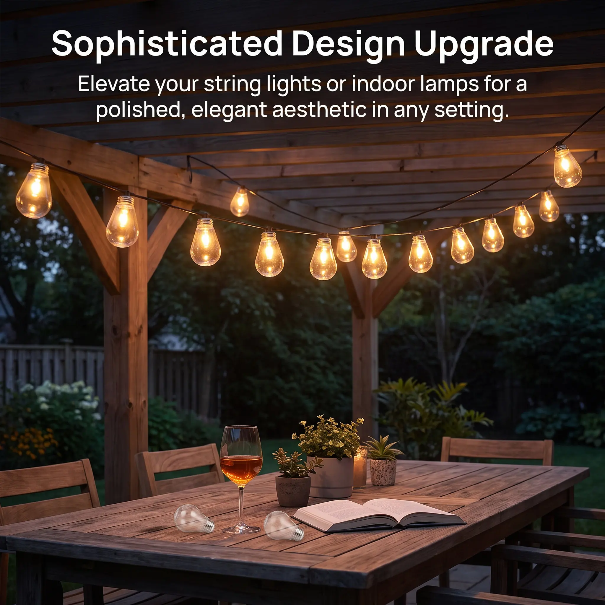 20Pcs Clear Transparent Plastic Bulb Covers Small E27 Lampshade Protective Guards for String Light Replacement Bedroom Pendant