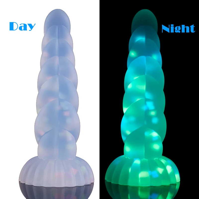 Silicone Soft Luminous Dildo Anal Toys for Women Men Masturbator Glowing Butt Plug Big Dildos with Suction Cup Adult Sex Toy