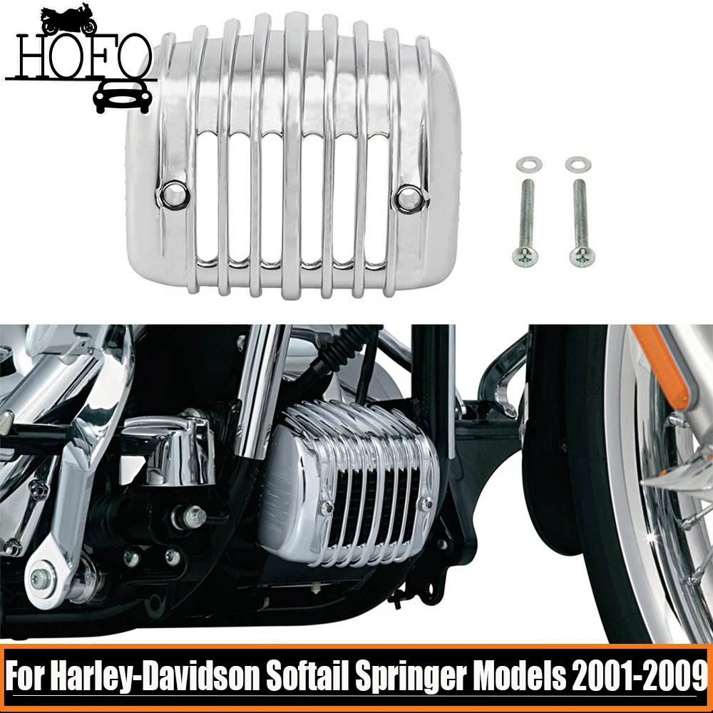 

Black/Chrome Motorcycle Voltage Regulator Cover For Harley-Davidson Softail Models 2001-2017 Springer Models 2001-2009