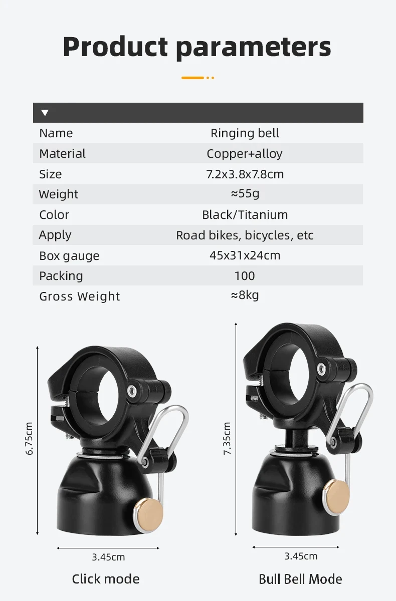 جرس دراجة عالي النبرة تحذير السلامة MTB الطريق دراجة النحاس رنين أجراس الدراجات جرس القرن المقود هش الصوت ركوب إنذار