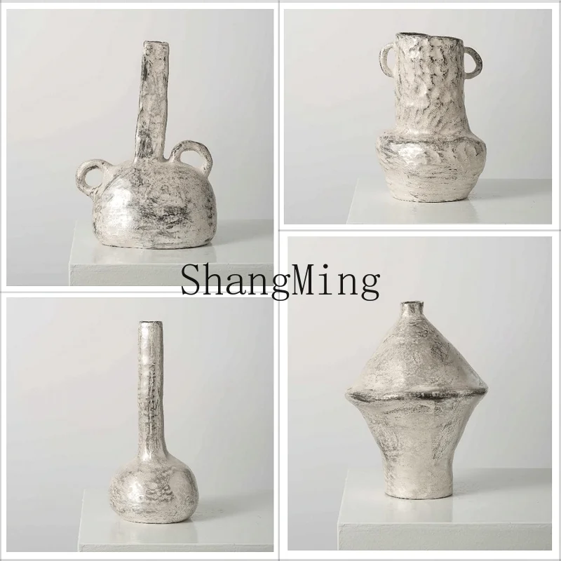 

CL Handmade Ceramic Flower Vase for Home Model Room Dining Table New Chinese Style Hotel Coffee Table Soft Decoration