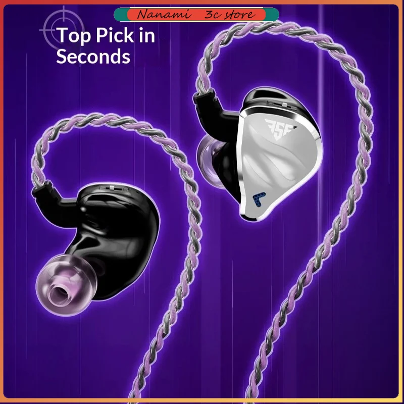

QDC FSF Instant Realm Gaming Earphones Dual-Chamber Speaker Type-C Wired Headphones with Mic for Triangle Delta Dawa Fifts