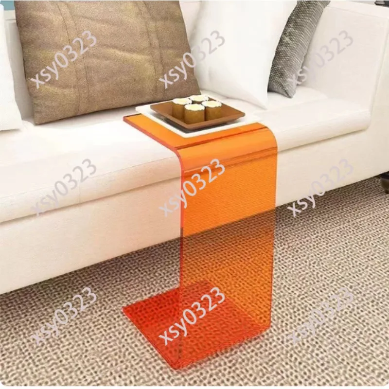 Minimalist Transparent Acrylic Side Table for Living Room Bedroom Window Sill - Modern End Table Design