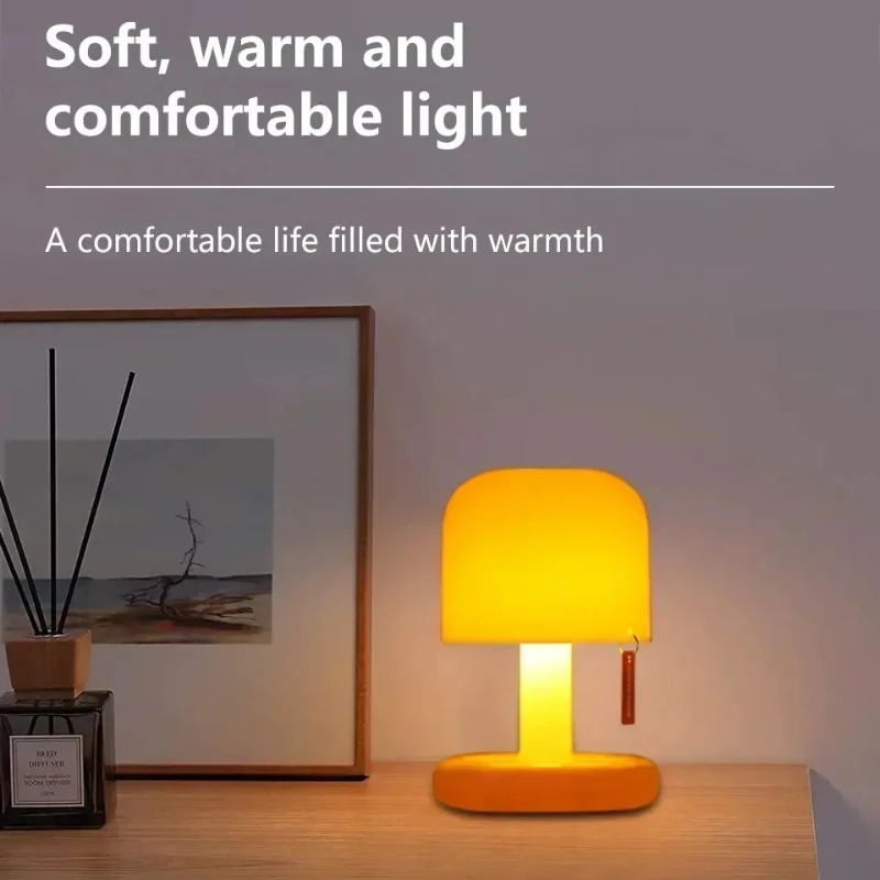Rechargeable Led Mushroom Night Light Sunset Table Lamp USB Minimalist Desk Bedroom Bar Room Decoration Atmosphere Mood Light